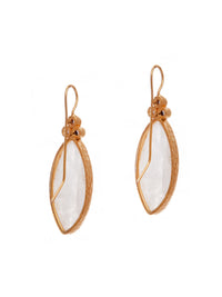 Gold Plated Rainbow Moonstone Danglers view 5
