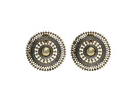 925 Silver Two Tone Mesh Earrings view 3