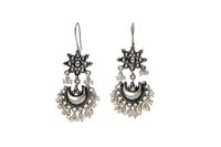925 Silver Chaand Earrings with Pearls view 3