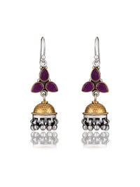 Two Toned Small Jhumki Earrings view 1