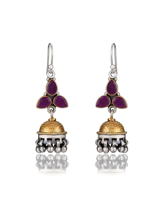 Two Toned Small Jhumki Earrings