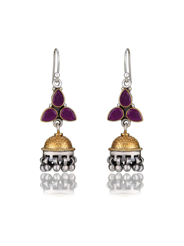 Two Toned Small Jhumki Earrings