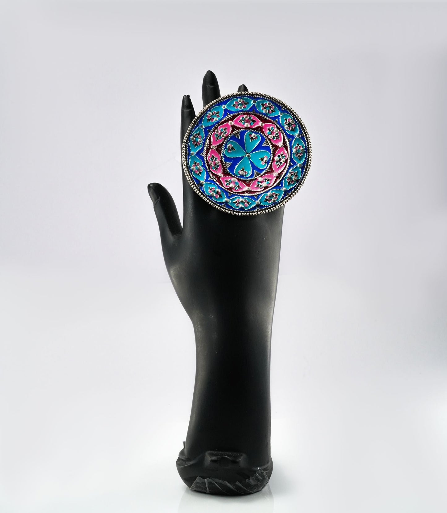 Multi-Blue and Pink Cocktail Ring - Neeta Boochra Jewellery