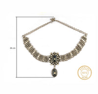 925 Sterling Silver Necklace with Labradorite Stone and Kundan view 4