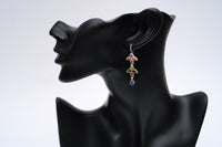 925 Silver Multicolor Glass Earrings view 4