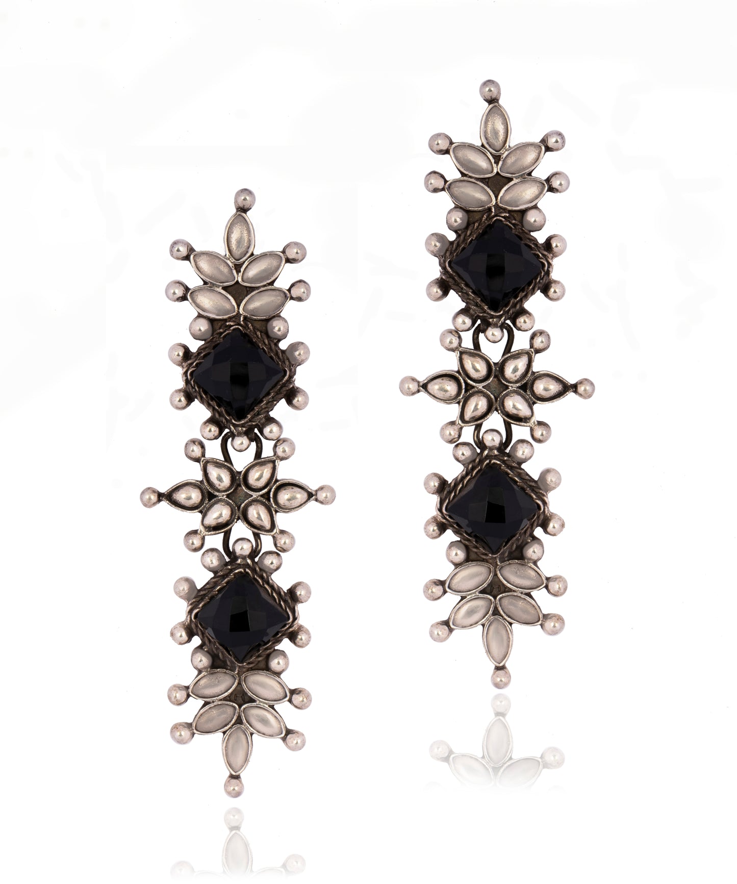 925 Sterling Silver Earrings with Black Onyx