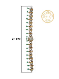 925 Sterling Silver Two Tone 22K Gold Plated Necklace With Strawberry Quartz and White Kundan view 4