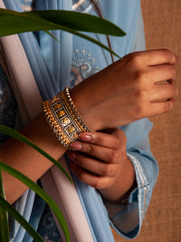 Kalbeliya Gold Hand Embossing Bangle view 8