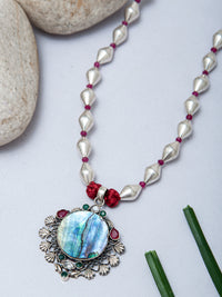 925 Sterling Silver Mother of Pearl Necklace view 2