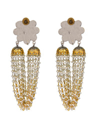 925 Sterling Silver Two Tone Double Jhumki Fusion Earringss view 4