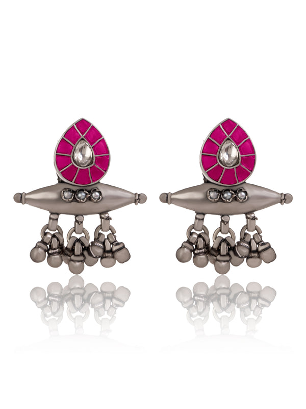Dumroo Earrings with Kundan Motif