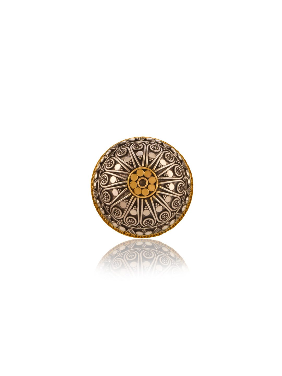 Two Toned Dome Adjustable Ring view 1