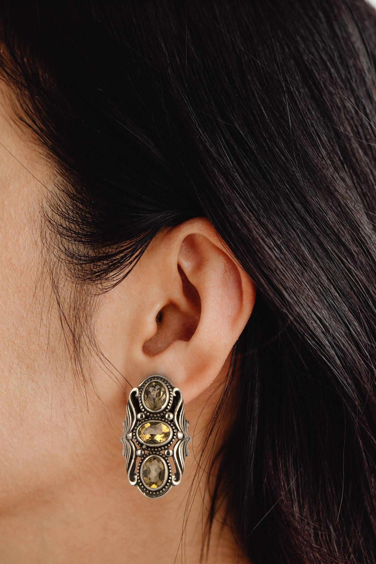 925 Sterling Silver Citrine Earrings view 2