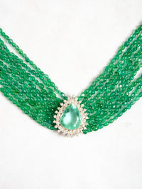 Svarnam Green Statement Necklace view 2
