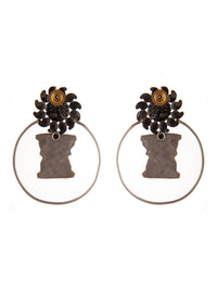 925 Sterling Silver Two Tone 22K Gold Plated Studs Earring With Pink Ruby and White  Kundan view 6
