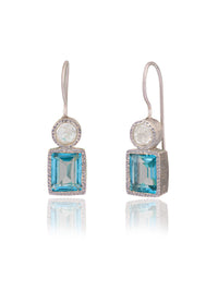 Blue Topaz Textured Danglers view 1
