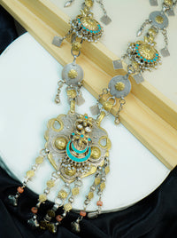 925 Silver Two Tone Tribal Oxidized Necklace view 1