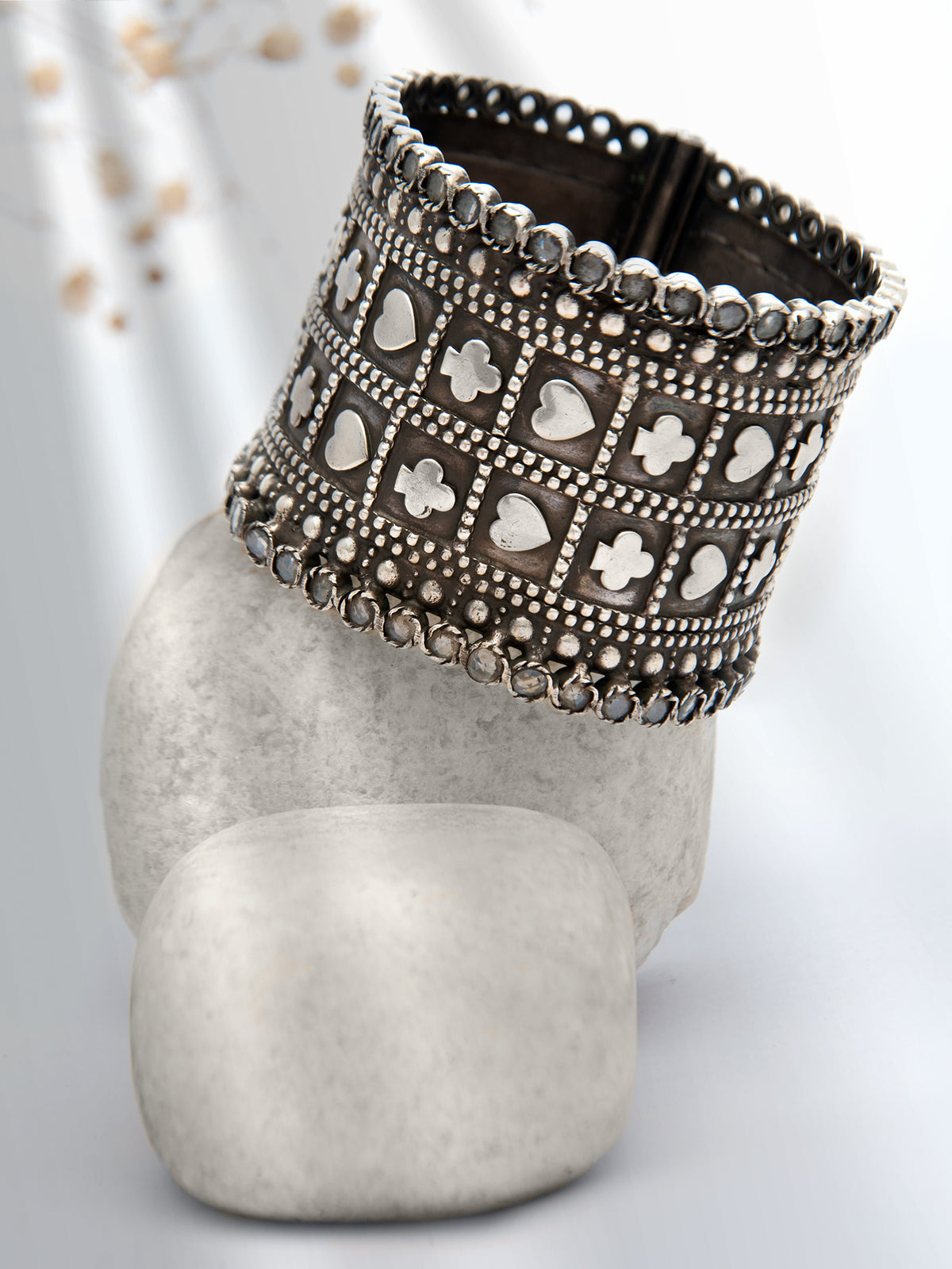 Silver Heart Design Bangle view 1