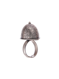 Silver Pattern Adjustable Ring view 1