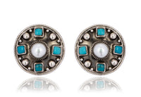 925 Sterling Silver Studs with Turquoise Gemstone view 1