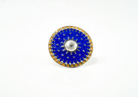 Blue and Yellow Meenakari Ring view 1
