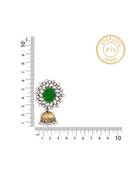 925 Sterling Silver Two Tone Checker Jhumki view 4