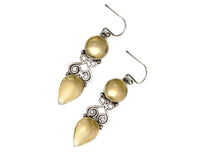 925 Silver Two Tone Earrings with Pearls and Kundan view 4