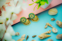 925 Silver Gold Plated Turquoise and Kundan Earrings with Kundan Jhumki view 3