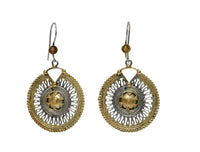 925 Silver Two Tone Mesh Dangler Earrings view 2