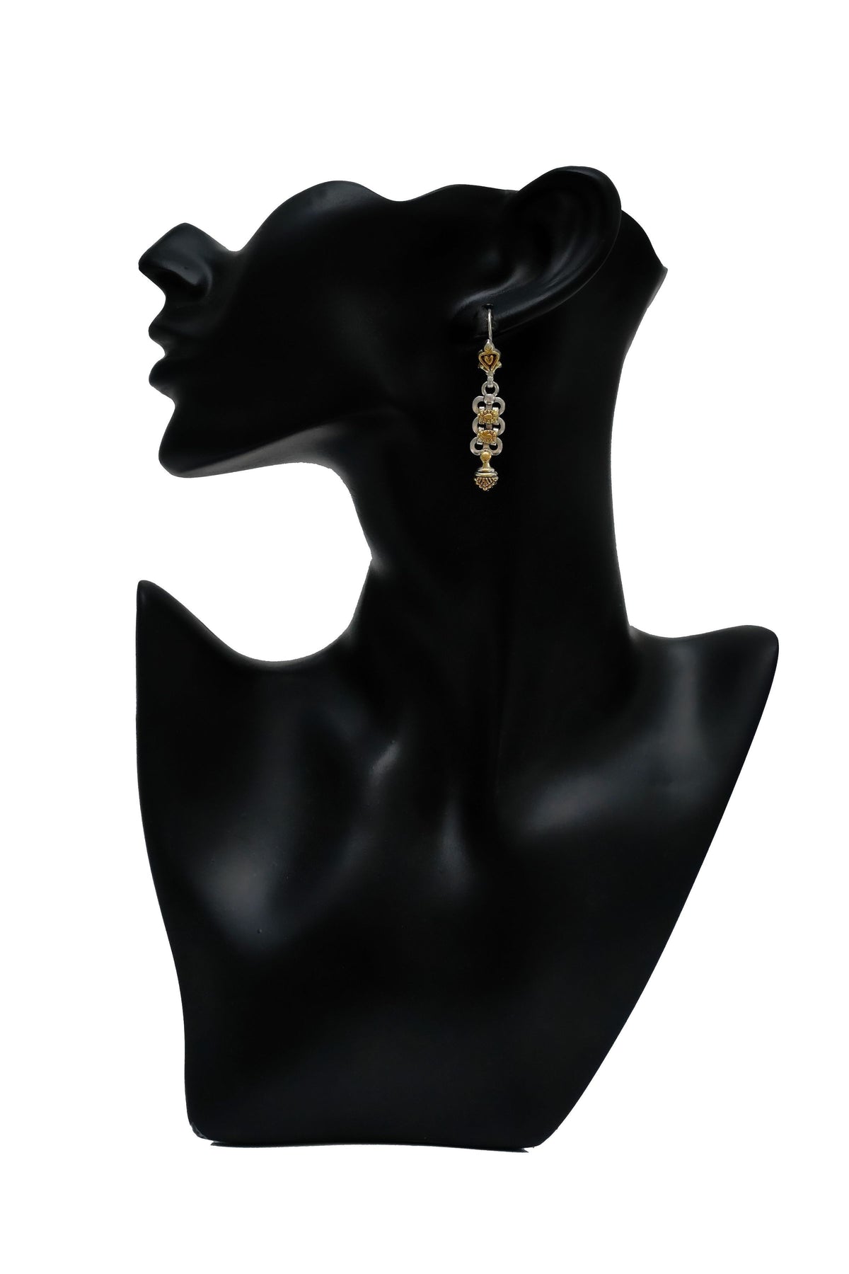 925 Silver Two Tone Danlger Earrings view 4