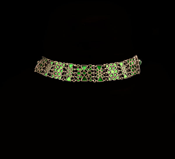 925 Sterling Silver Neckalce with Fine Glass Work