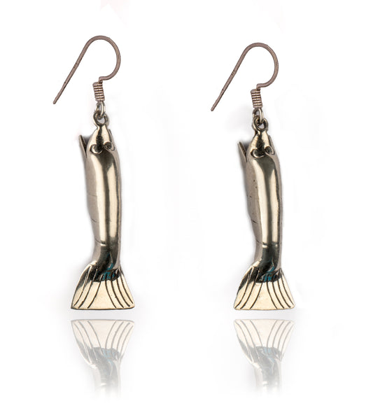 925 Sterling Silver Fish Earrings