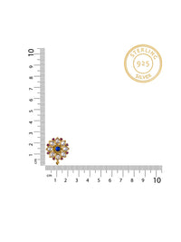 Floral Gold Plated Multicolor Kundan Studs view 3