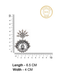 925 Sterling Silver Statement Kundan Earrings view 4