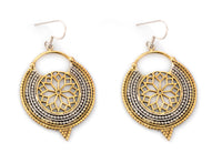 925 Sterling Silver Two Tone Danglers view 2