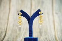 925 Silver Gold Plated Floral Earrings view 4