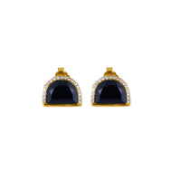 925 Silver Gold Plated Black Onyx Studs view 3
