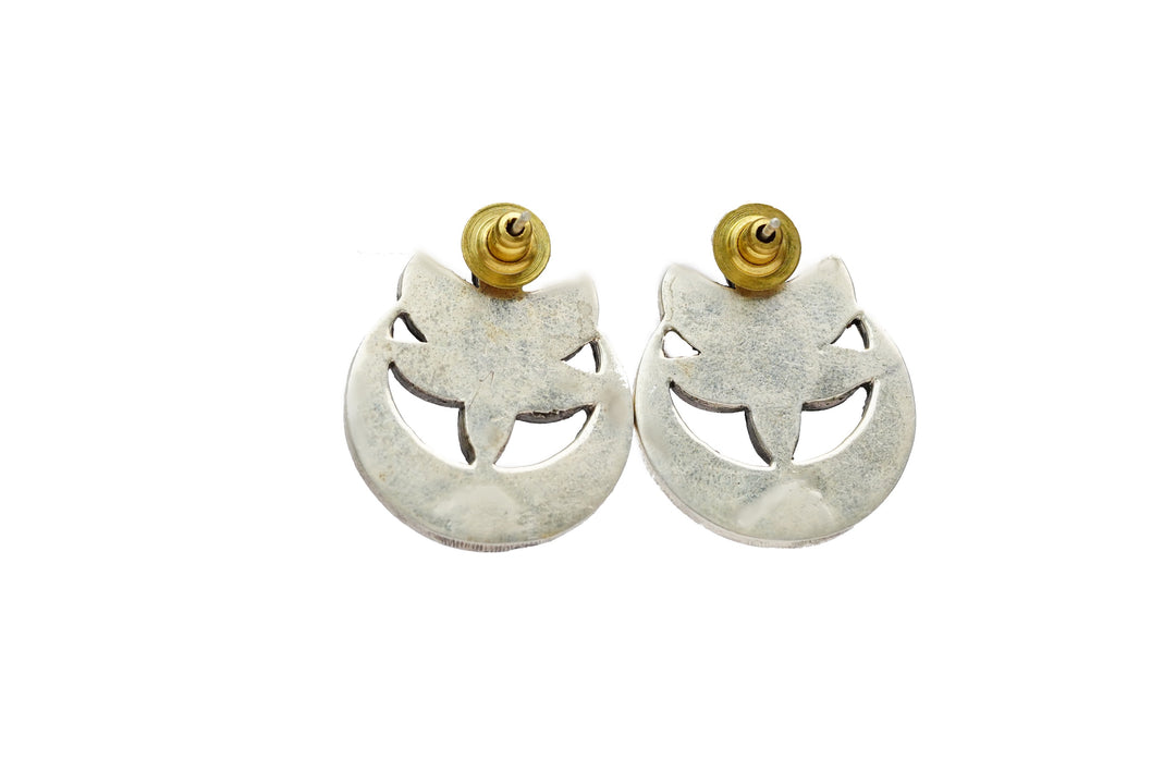 Neeta Boochra Signature Silver Chandbali Kundan Studs - Neeta Boochra Jewellery