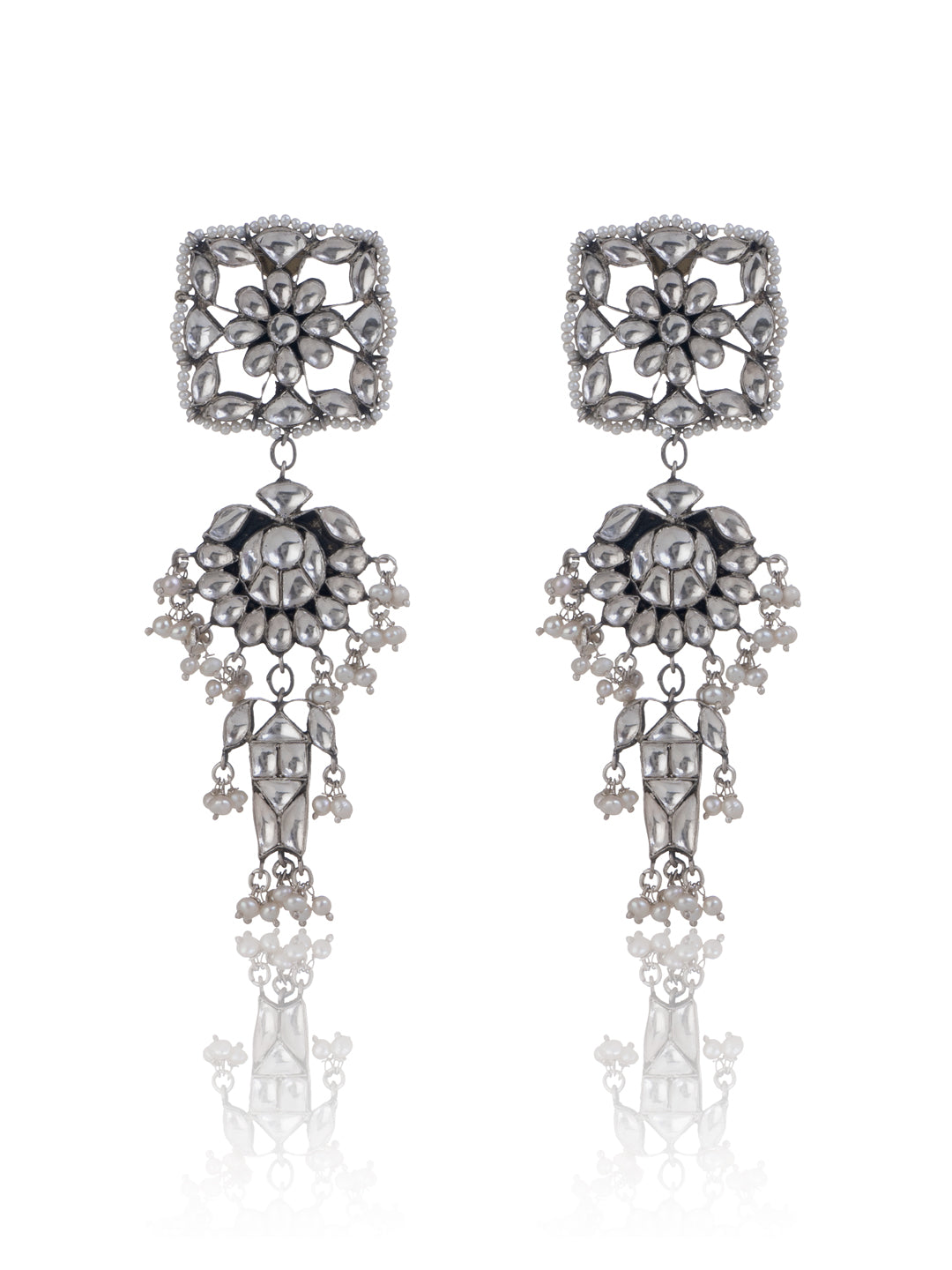Kundan Fish Motif Earrings view 1