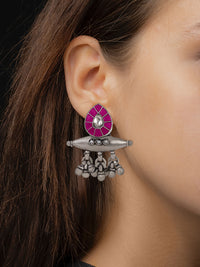 Dumroo Earrings with Kundan Motif view 2