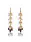Checker Gold Plated Danglers with Pearl and Smoky Quartz