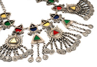 925 Sterling Silver Oxidized Multicolored Glass Necklace view 2