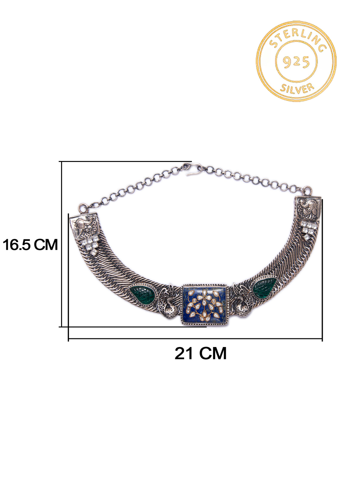 Silver Statement Blue Lapis Fusion Necklace view 6