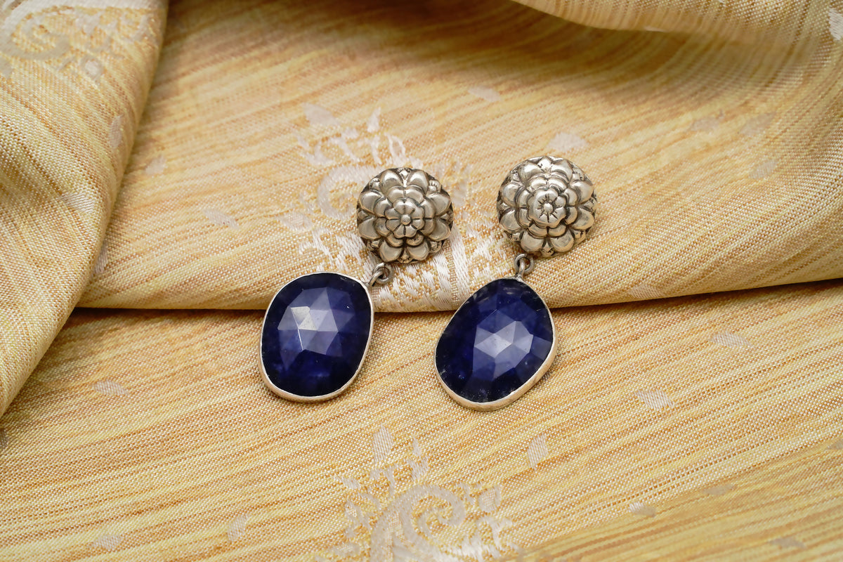 925 Silver Blue Lapis Earrings view 2