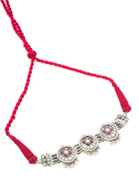 Multicolored Kundan Necklace with Patwa Thread view 3