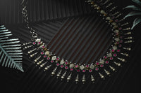 Tribal Silver Necklace with Rubies view 3