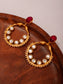 925 Sterling Silver 22K Gold Plated Chaandbali Kundan Earring With Ruby Gemstone and Pearl