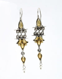 925 Silver Two Tone Dangler Earrings view 4