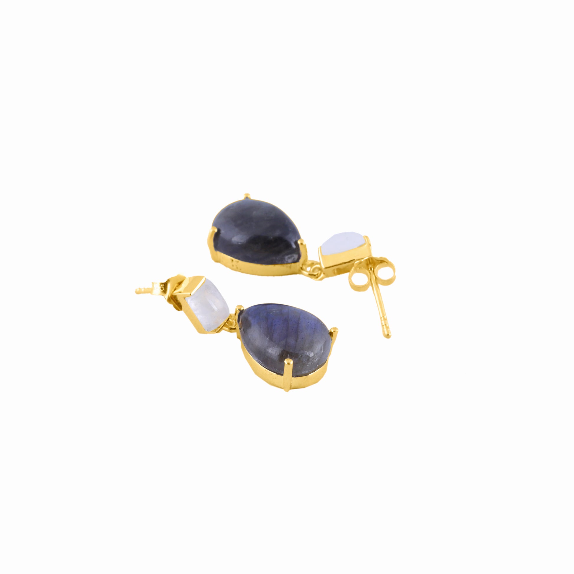 925 Silver Gold Plated Tear-Drop Earrings - Neeta Boochra Jewellery