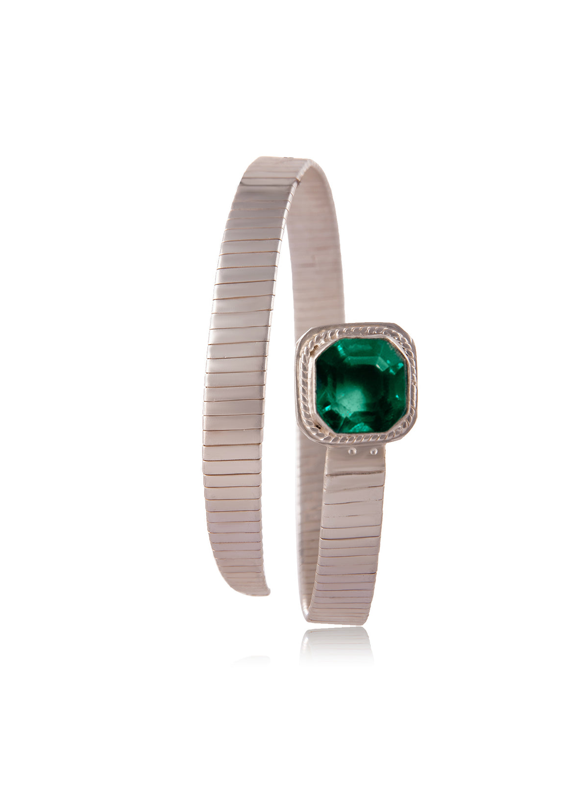 Aurora Emerald Loop Bangle view 3